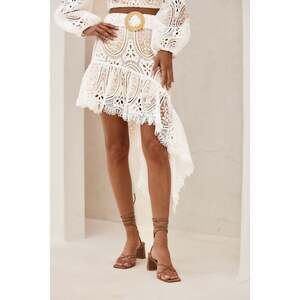 12th Tribe Cecilia Eyelet Ruffle Midi Skirt Size SS